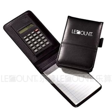 Leder Notizbuch mit Taschenrechner, Kugelschreiber und Memo (LC806A-1)